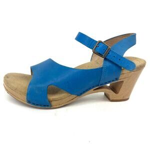 Dankso Women's 9.5 EU40 Blue Leather Tasha Heeled Sling Back Comfort Sandals